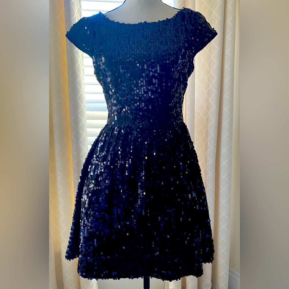 Macys Sequin black dress size 5/6